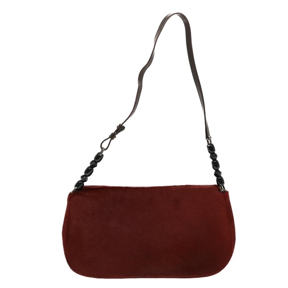 Christian Dior Maris Pearl Shoulder Bag Harako leather Red MA-1909 Auth 44311 - Picture 2 of 16